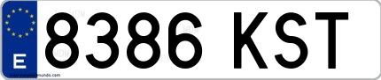 Ejemplo de matrícula española 8386 KST