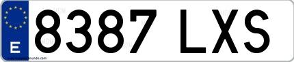 Ejemplo de matrícula española 8387 LXS