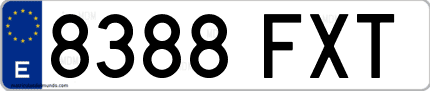 Ejemplo de matrícula de coche ordinaria 8388 FXT