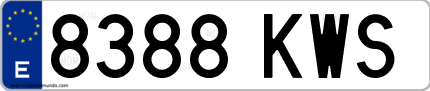 Ejemplo de matrícula de coche ordinaria 8388 KWS