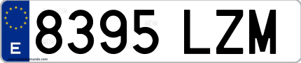 Ejemplo de matrícula de coche ordinaria 8395 LZM