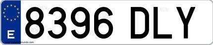 Ejemplo de matrícula española 8396 DLY