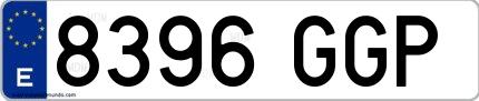 Ejemplo de matrícula española 8396 GGP