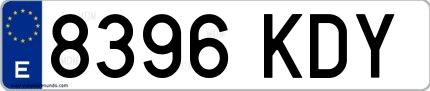 Ejemplo de matrícula española 8396 KDY