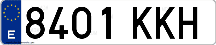 Ejemplo de matrícula de coche ordinaria 8401 KKH