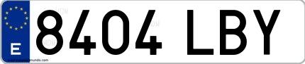 Ejemplo de matrícula española 8404 LBY