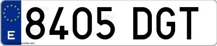 Ejemplo de matrícula española 8405 DGT