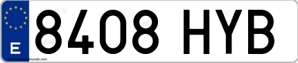 Ejemplo de matrícula de coche ordinaria 8408 HYB