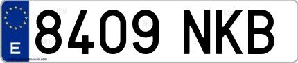 Ejemplo de matrícula española 8409 NKB
