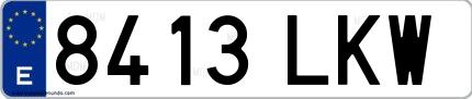 Ejemplo de matrícula española 8413 LKW