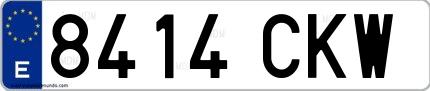 Ejemplo de matrícula española 8414 CKW