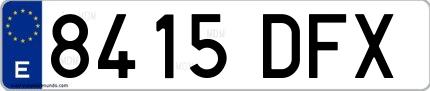 Ejemplo de matrícula española 8415 DFX