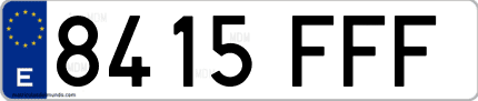 Ejemplo de matrícula de coche ordinaria 8415 FFF
