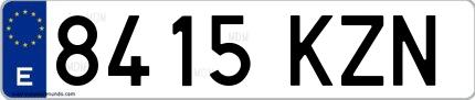 Ejemplo de matrícula española 8415 KZN