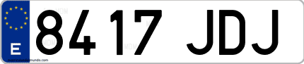 Ejemplo de matrícula de coche ordinaria 8417 JDJ