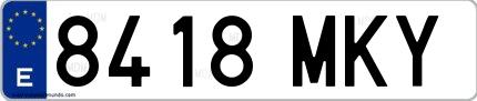 Ejemplo de matrícula española 8418 MKY