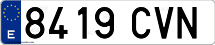 Ejemplo de matrícula de coche ordinaria 8419 CVN