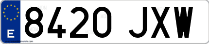 Ejemplo de matrícula de coche ordinaria 8420 JXW