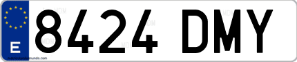 Ejemplo de matrícula de coche ordinaria 8424 DMY