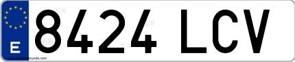 Ejemplo de matrícula española 8424 LCV