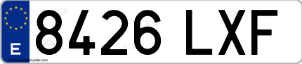 Ejemplo de matrícula de coche ordinaria 8426 LXF