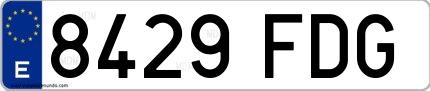Ejemplo de matrícula española 8429 FDG