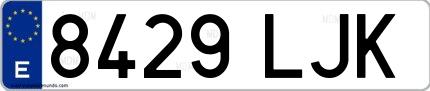 Ejemplo de matrícula española 8429 LJK