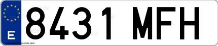 Ejemplo de matrícula española 8431 MFH
