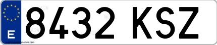 Ejemplo de matrícula española 8432 KSZ