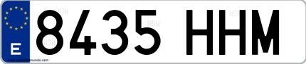 Ejemplo de matrícula española 8435 HHM