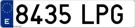 Ejemplo de matrícula española 8435 LPG