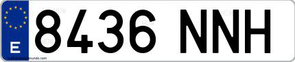 Ejemplo de matrícula española 8436 NNH