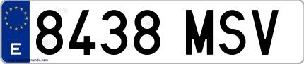 Ejemplo de matrícula española 8438 MSV