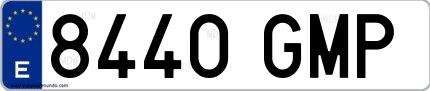 Ejemplo de matrícula española 8440 GMP