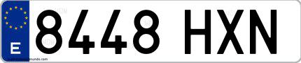 Ejemplo de matrícula española 8448 HXN