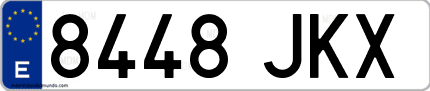 Ejemplo de matrícula de coche ordinaria 8448 JKX
