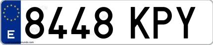 Ejemplo de matrícula española 8448 KPY