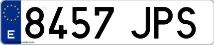 Ejemplo de matrícula española 8457 JPS