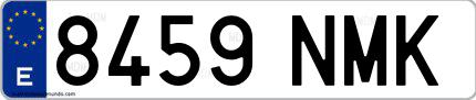 Ejemplo de matrícula española 8459 NMK