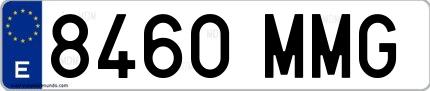 Ejemplo de matrícula española 8460 MMG