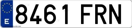 Ejemplo de matrícula española 8461 FRN