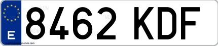 Ejemplo de matrícula española 8462 KDF