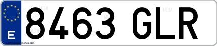 Ejemplo de matrícula española 8463 GLR