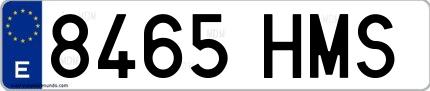 Ejemplo de matrícula española 8465 HMS