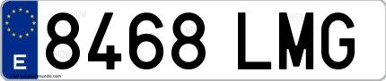 Ejemplo de matrícula española 8468 LMG