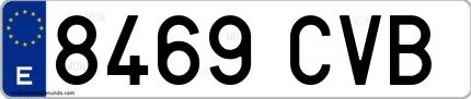 Ejemplo de matrícula española 8469 CVB
