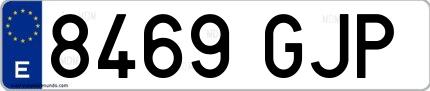Ejemplo de matrícula española 8469 GJP