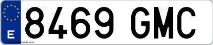 Ejemplo de matrícula española 8469 GMC