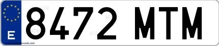 Ejemplo de matrícula española 8472 MTM