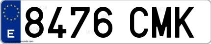 Ejemplo de matrícula española 8476 CMK